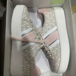 Michael Kors Women's Pink and White Sneakers